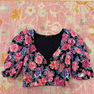 Zara floral cropped top
